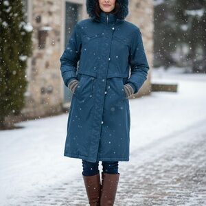 Pizazz by Adorable Junior Women's Teal Hooded Winter Jacket Size M